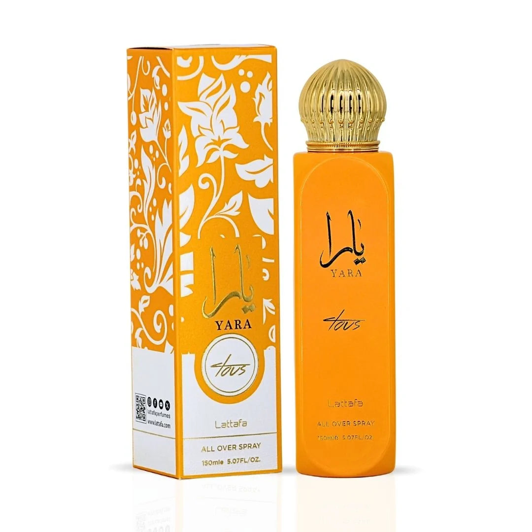 Yara Tous All Over Spray 150 ml (5,07 oz) de Lattafa | Un abrazo tropical en una botella