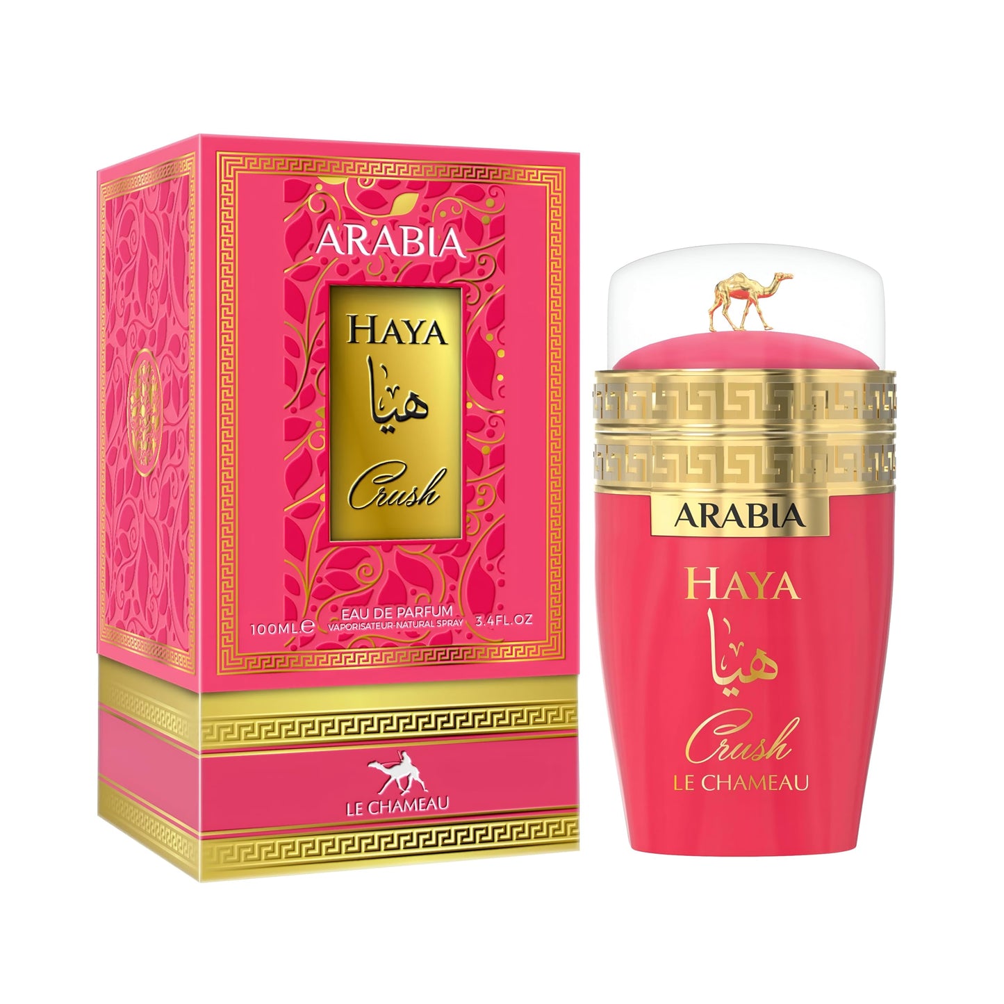 Arabia Haya Crush Eau de Parfum 100 ml es una fragancia femenina envolvente y sofisticada, perfecta para quienes aman los aromas dulces y afrutados. Se abre con una explosión vibrante de cereza ácida, frambuesa, mandarina y daim, brindando una frescura jugosa y tentadora. Su corazón revela una mezcla seductora de malvavisco, vainilla, gardenia y orquídea, que aporta una dulzura cremosa y femenina. La base, compuesta por sándalo, gamuza blanca, almizcle y roble, deja una estela cálida y elegante que perdura