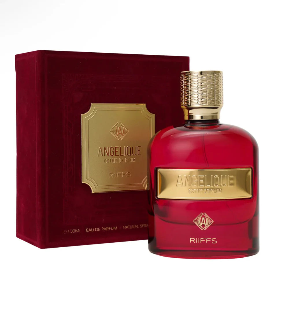 Perfume unisex Angelique Extract De Plum EDP 100ml de Riiffs con notas dulces de pistacho, avellana, helado, frambuesa, malvavisco, cacao y sándalo.