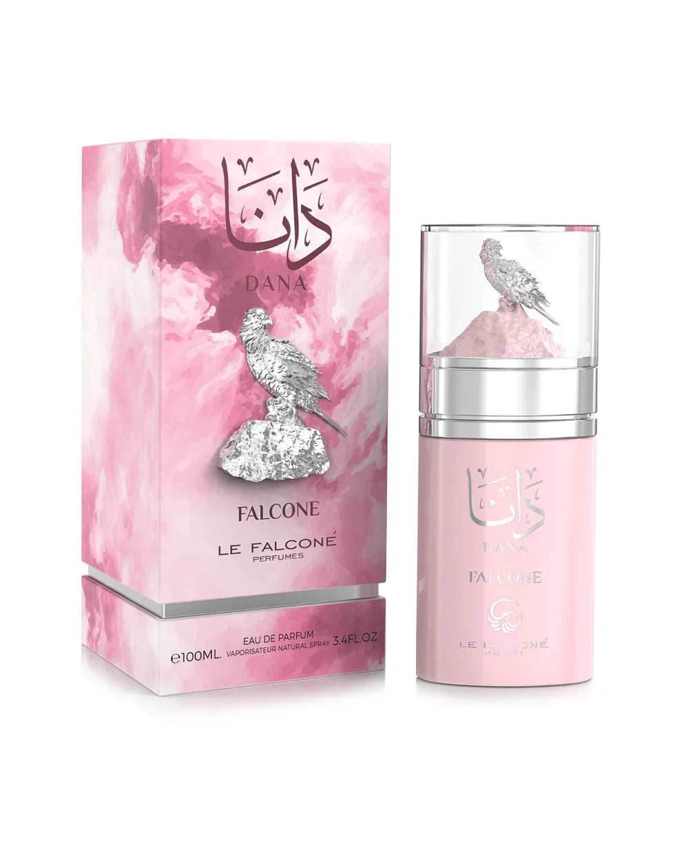 Perfume femenino Falcone Dana de 3.4 oz con notas afrutadas, florales y amaderadas, ideal para mujeres elegantes y seguras.