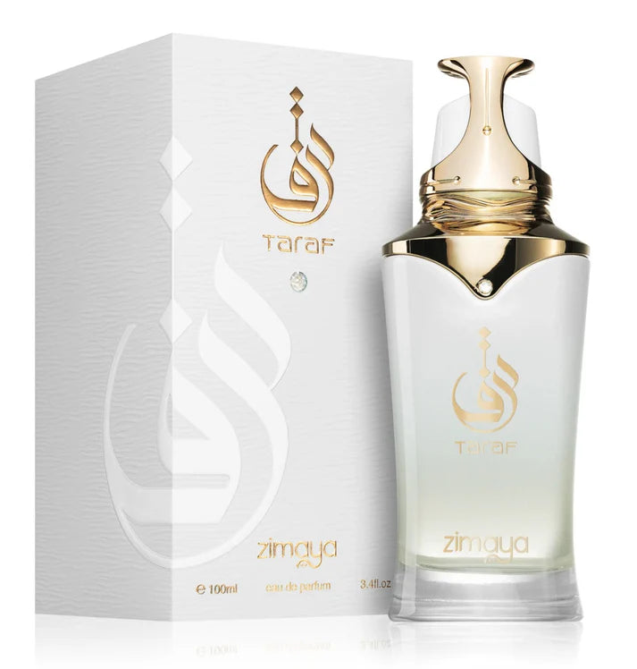 Taraf White de Zimaya 3.4 oz EDP es una fragancia femenina de la familia floral frutal. Su apertura luminosa mezcla lichi, bergamota y pera, aportando un toque jugoso y fresco. En el corazón, la rosa turca y la peonía se combinan con el vetiver para dar sofisticación y elegancia. La base suave de rosa, notas florales y almizcle blanco envuelve la fragancia en una estela delicada y envolvente, perfecta para el uso diario y ocasiones especiales.