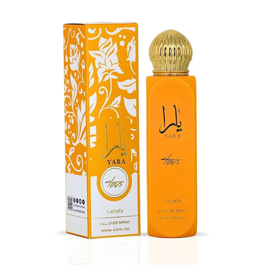 Yara Tous All Over Spray 150 ml (5,07 oz) de Lattafa | Un abrazo tropical en una botella
