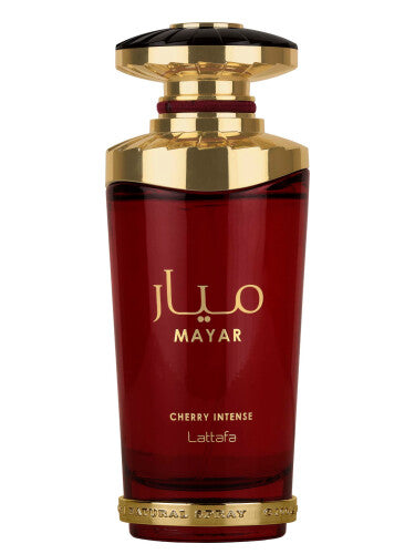 Perfume Mayar Cherry Intense de Lattafa, fragancia unisex dulce de cereza, vainilla y ámbar, 100 ml